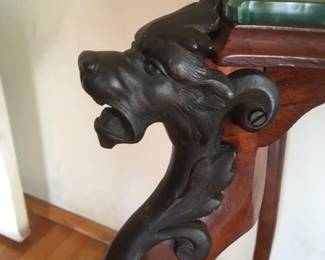 Iron detail on table corners