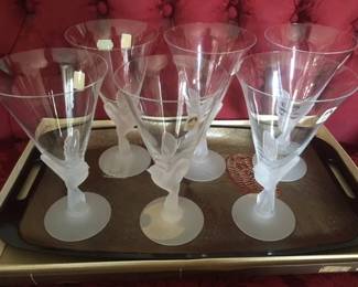 Sasaki "Wing" crystal goblets