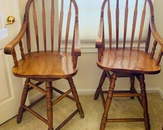 (2) Oak Barstools