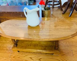 Solid Wood Oval Coffee Table