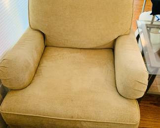 Beige Upholstered Arm Chair