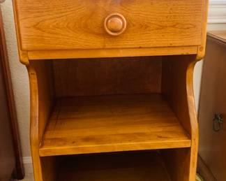Vintage Narrow Nightstand / End Table w/ Shelf