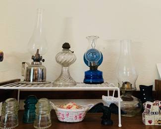 Vintage Hurricane Lamps / Insulators