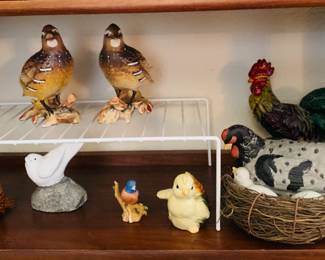 Misc. Bird Decor / Chicken on Nest / Cast Iron Rooster Door Stop