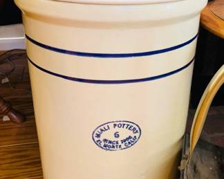 Large Pottery Crock with Lid