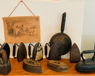 Cast Iron Sad irons / Wafflemaker