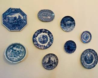 Misc. Decor - Assorted Blue - White Plates