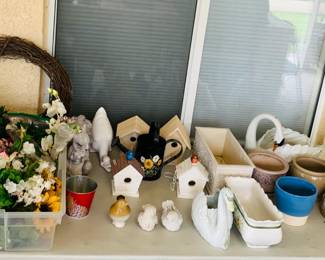 Yard decor and faux flowers