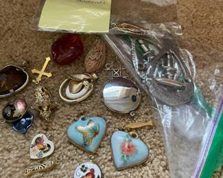 various costume jewelry, post earrings, brooches