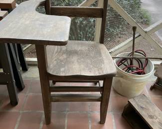 vintage wood school desk