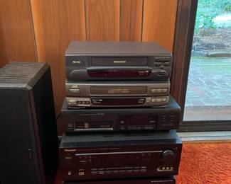 various audio equipment and speakers