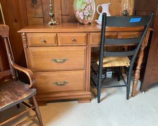 vintage wood furniture, embroidered linens, vintage and antique china dishes, bowls, decor