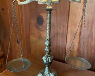 antique brass scales