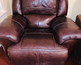 GENUINE SADDLE LEATHER LARGE RECLINER BY ASHLEY FURNITURE