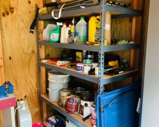 METAL AND WOOD SHELVING