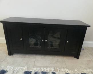 Walker Edison 52" Wood TV Console with 4 Doors - Matte Black - #W52C4DOBL