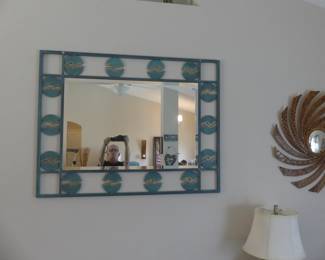 Large Rectangular Wall Mirror in Decorated Border - 48" x 37"