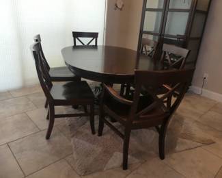 Pottery Barn "Montego" Dining Room Table with "Aaron" Chairs - Espresso