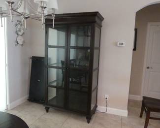 Pottery Barn Double Casement Lighted Curio Cabinet - 40" x 19" x 78"