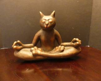 Pier 1 Yoga Meditation Cat Statue