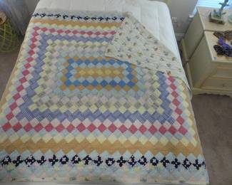 Hand Stitched Quilt - 67" x 75"