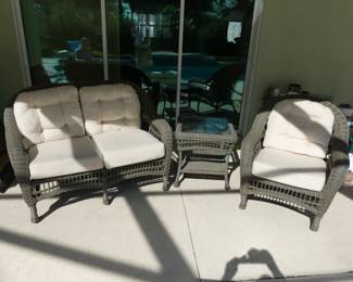 Taupe Wicker 3-Piece Patio Set
