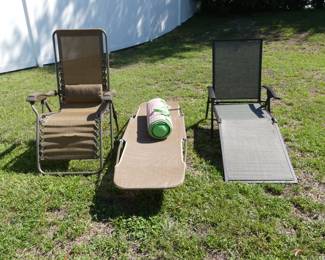 3 Lounge/Outdoor Chairs and Tommy Hilfiger Beach Roll with Pillow