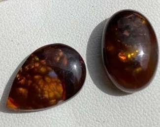 HPT015 Pair of High-Quality Fire Agate Gemstones