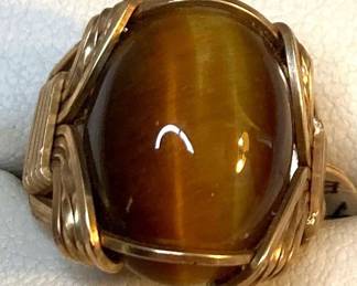 HPT028 Tiger’s Eye Ring Gold Filled