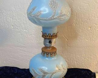 HPT035 Antique Blue Glass Table Lamp
