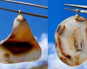 HPT039 Pair of Beautiful Montana Agate Pendants