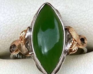 HPT079 Genuine Jade Ring Sz 6