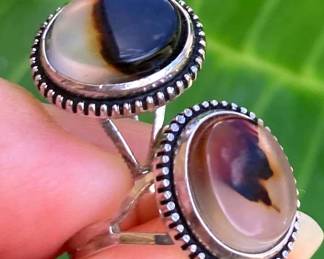 HPT080 Montana Agate Rings (2) 