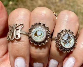 HPT096 3 X SS Abalone Rings