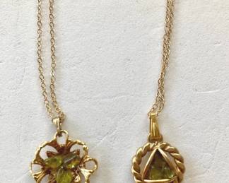 HPT124 Peridot Goldtone Necklaces 