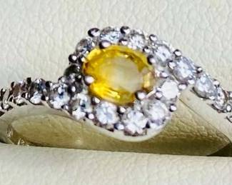HPT132 Yellow Saphire Diamond Ring