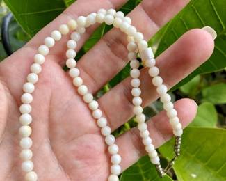 HPT139 SS White Coral Necklace 