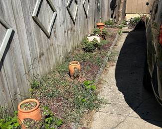 LARGE LOT OF FLOWERPOTS WITH HENS AND CHICKENS