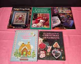 Five Christmas Cross Stitching Books
