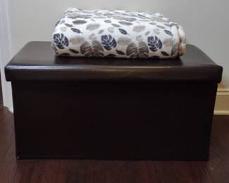 Leather look Storage Ottoman and Luxury Blanket