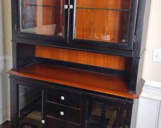 Modern Black Wood China Cabinet