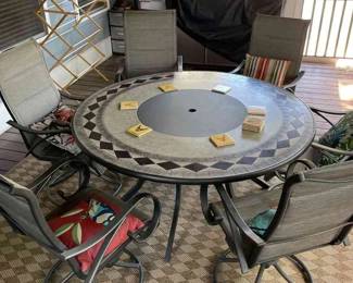 Outdoor Table and Rocking Chairs