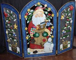 Santa 3 Panel Fireplace Screen