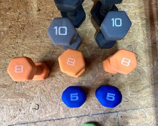 assorted hand weights