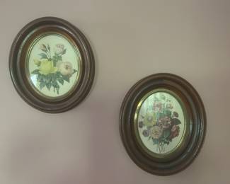 SHADOWBOX WALNUT FRAMED BOTANICALS.