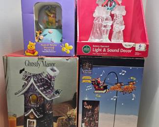 Disney Musical Snow Globe, Christmas Decor & Ghostly Manor Halloween Harvest Collection House