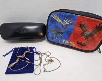 Coach Sunglasses Case, Steve Madden Necklace & Pokemon Nintendo DS Case