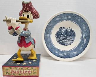 Vintage Collectible Plate & Jim Shore Donald Duck Justice
