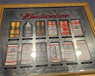 Budweiser Different Cans Over the Years Mirror