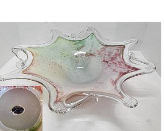 Vintage Murano Lavorazione Arte Glass Bowl